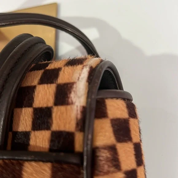 Louis Vuitton LV Damier Sauvage Pony Hair Handbag w COA - edge and corner wear - Picture 15 of 17